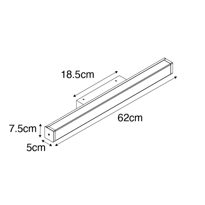 Qazqa Badkamer Wandlamp Messing 62 Cm Incl. LED IP44 - Cascada