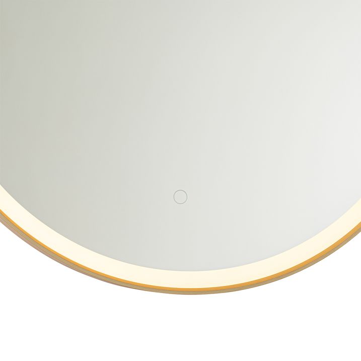 Qazqa Badkamerspiegel Goud 70 Cm Incl. LED Met Touch Dimmer - Miral