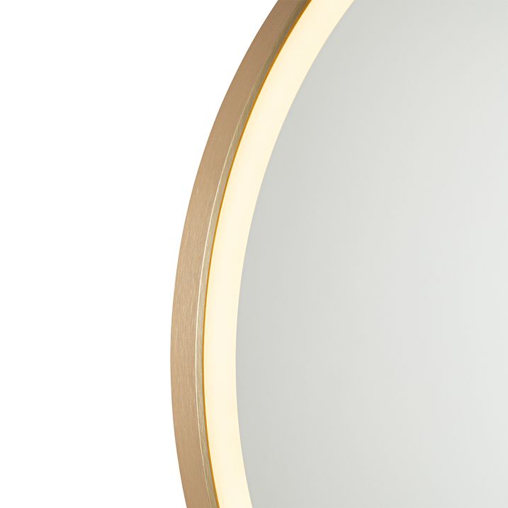 Qazqa Badkamerspiegel Goud 70 Cm Incl. LED Met Touch Dimmer - Miral