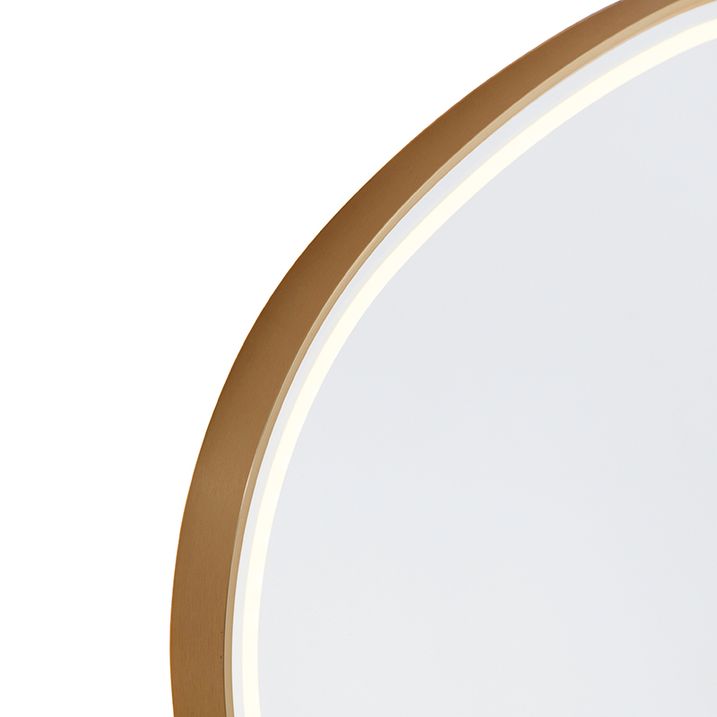 Qazqa Badkamerspiegel Goud Incl. LED Met Touch Dimmer Ovaal - Miral