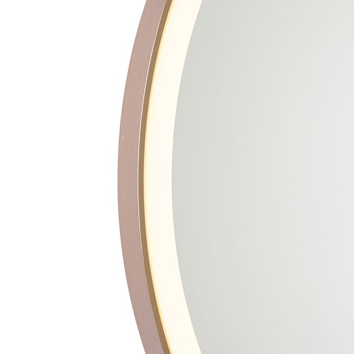 Qazqa Badkamerspiegel Rosé Goud 70 Cm Incl. LED Met Touch Dimmer - Miral
