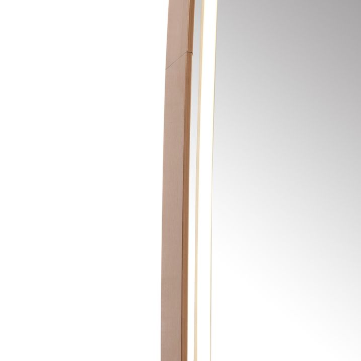 Qazqa Badkamerspiegel Rosé Goud Incl. LED En Touch Dimmer - Geraldien