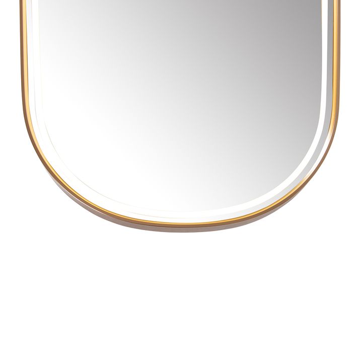 Qazqa Badkamerspiegel Rosé Goud Incl. LED En Touch Dimmer - Geraldien