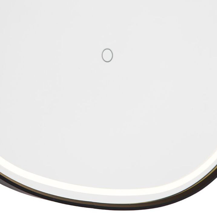 Qazqa Badkamerspiegel Zwart Incl. LED Met Touch Dimmer Ovaal - Miral