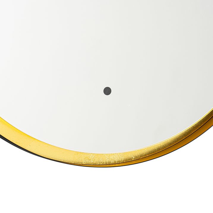 Qazqa Badkamerspiegel Zwart Met Goud Incl. LED En Touch Dimmer - Pim