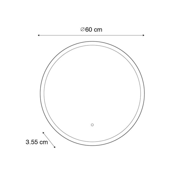 Qazqa Badkamerspiegel Zwart Met Goud Incl. LED En Touch Dimmer - Pim