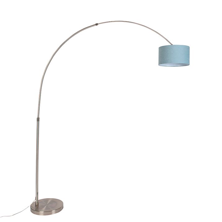 Qazqa Booglamp Staal Met Kap 35/35/20 Blauw Verstelbaar - XL