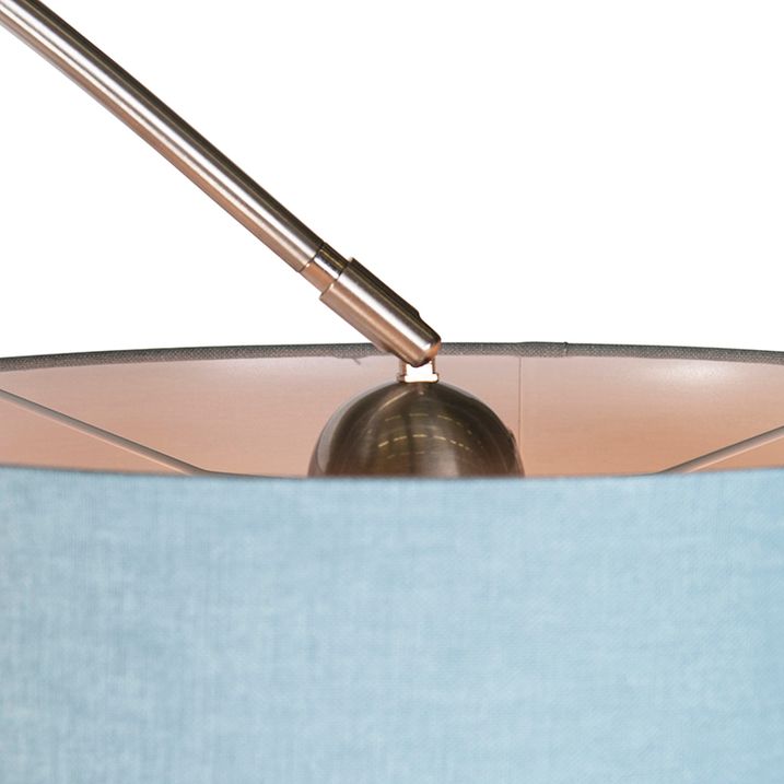 Qazqa Booglamp Staal Met Kap 35/35/20 Blauw Verstelbaar - XL