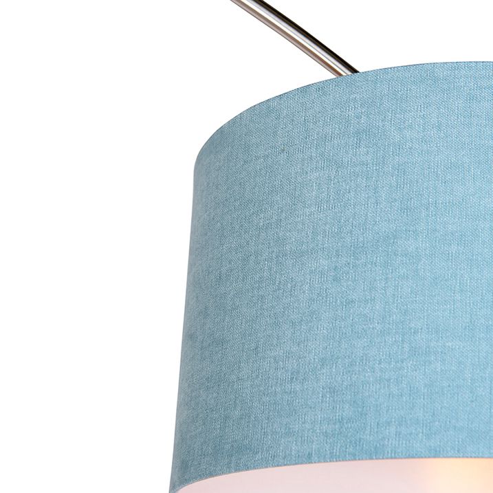 Qazqa Booglamp Staal Met Kap 35/35/20 Blauw Verstelbaar - XL