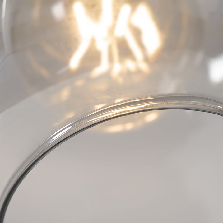 Qazqa Booglamp Zwart Met Goud Met Smoke Glas - Zuzanna