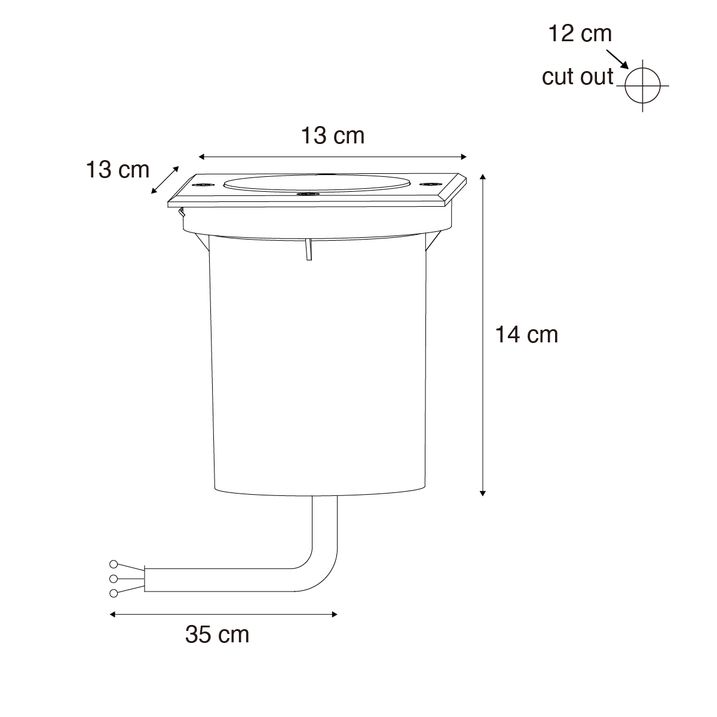 Qazqa Buiten Grondspot Zwart Vierkant Verstelbaar IP65 - Delux