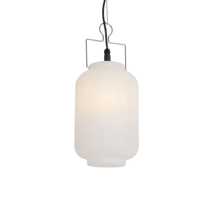 qazqa Buiten hanglamp wit 20 cm met stekker IP44 - Pion