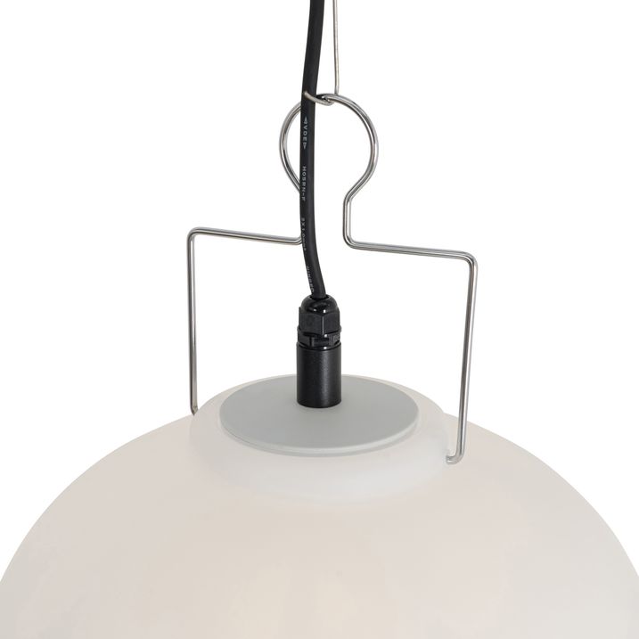 Qazqa Buiten Hanglamp Wit 35 Cm Met Stekker IP44 - Pion