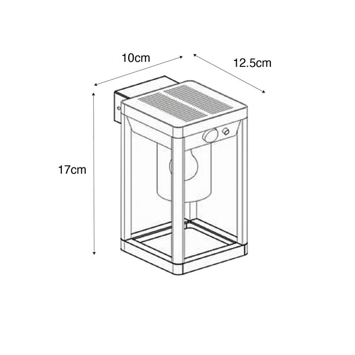 Qazqa Buiten Wandlamp Donkergrijs Incl. LED En Dimlicht Op Solar - Sonne