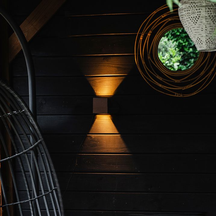 qazqa Buiten wandlamp roestbruin incl. LED 2-lichts IP54 - Edwin