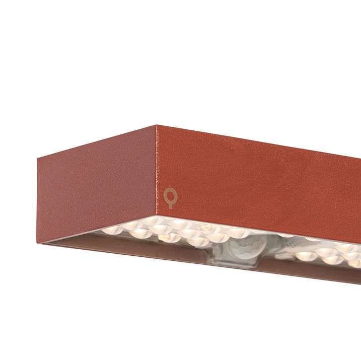 Qazqa Buiten Wandlamp Rood Met Dimlicht En Sensor Op Solar - Kayo
