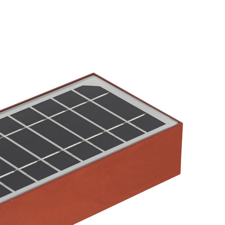 Qazqa Buiten Wandlamp Rood Met Dimlicht En Sensor Op Solar - Kayo