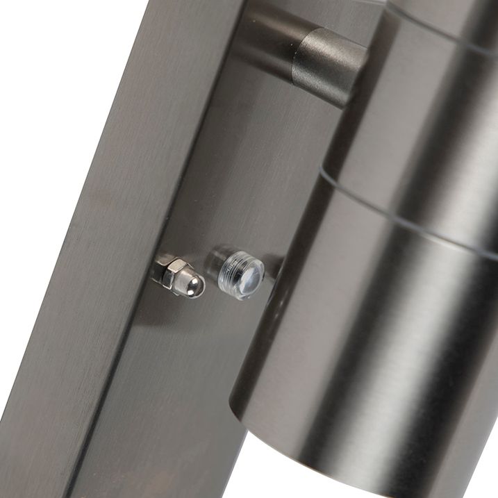 Qazqa Buiten Wandlamp Staal 2-lichts IP44 Met Schemersensor - Duo