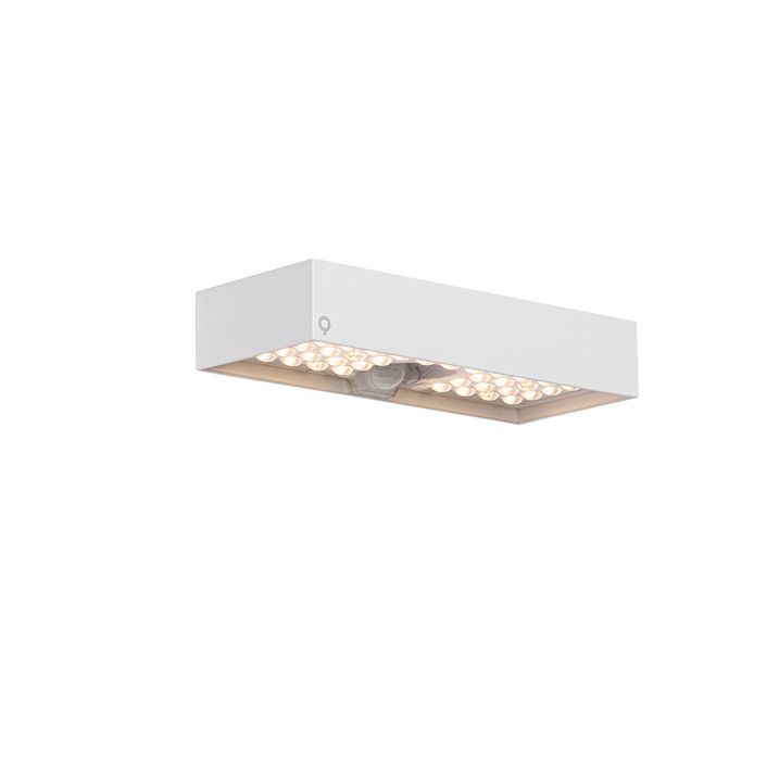 Qazqa Buiten Wandlamp Wit Met Dimlicht En Sensor Op Solar - Kayo