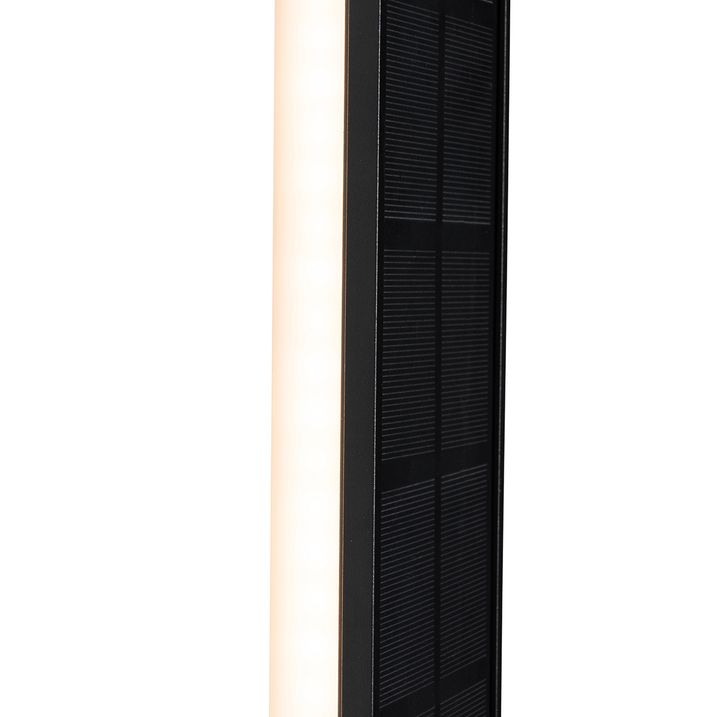 Qazqa Buiten Wandlamp Zwart 30 Cm Incl. LED 4-staps Dimbaar Met Solar - Serena