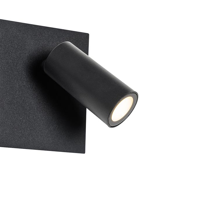 Qazqa Buiten Wandlamp Zwart Incl. LED 2-lichts Bewegingssensor- Simon