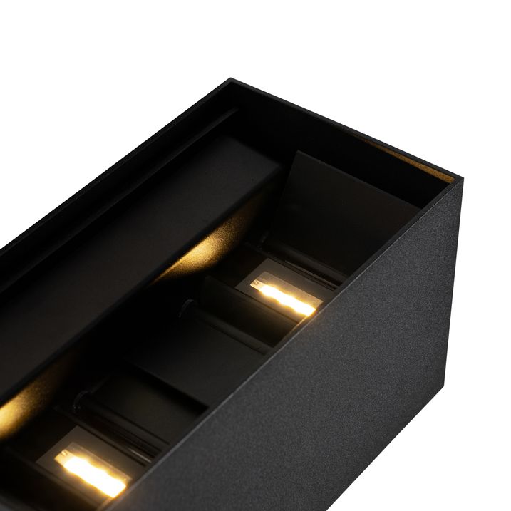 Qazqa Buiten Wandlamp Zwart Incl. LED 4-lichts IP54 - Edwin