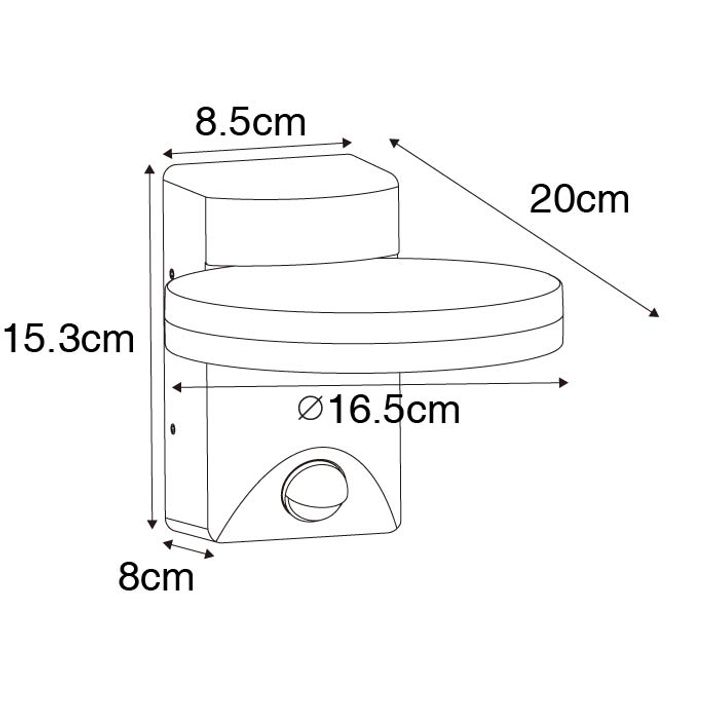 Qazqa Buiten Wandlamp Zwart Incl. LED IP54 Bewegingssensor - Esmee
