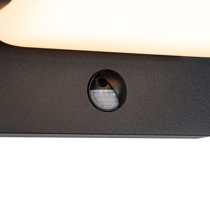 Qazqa Buiten Wandlamp Zwart Incl. LED Verstelbaar Met Bewegingssensor - Kamile