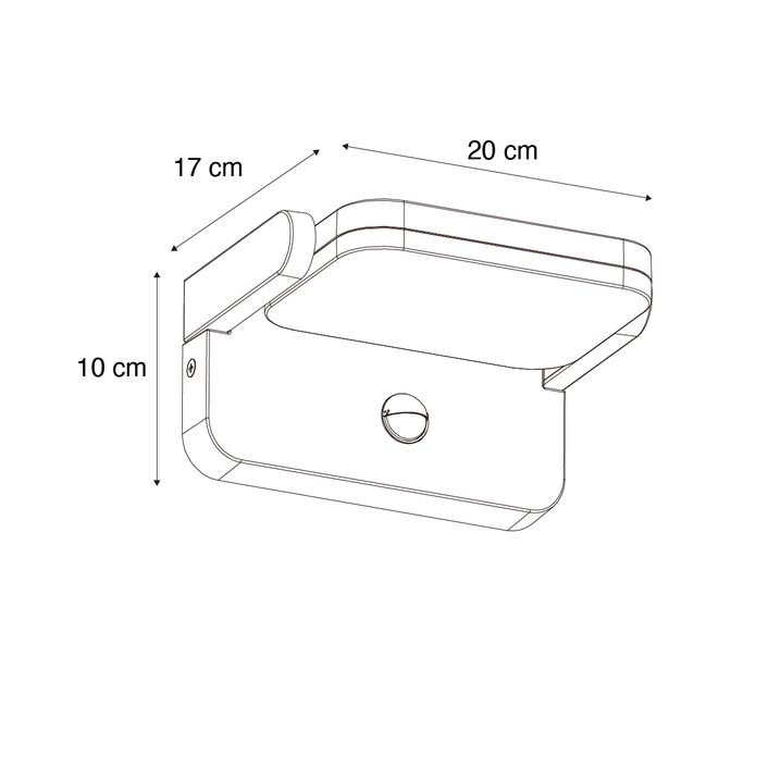 Qazqa Buiten Wandlamp Zwart Incl. LED Verstelbaar Met Bewegingssensor - Kamile
