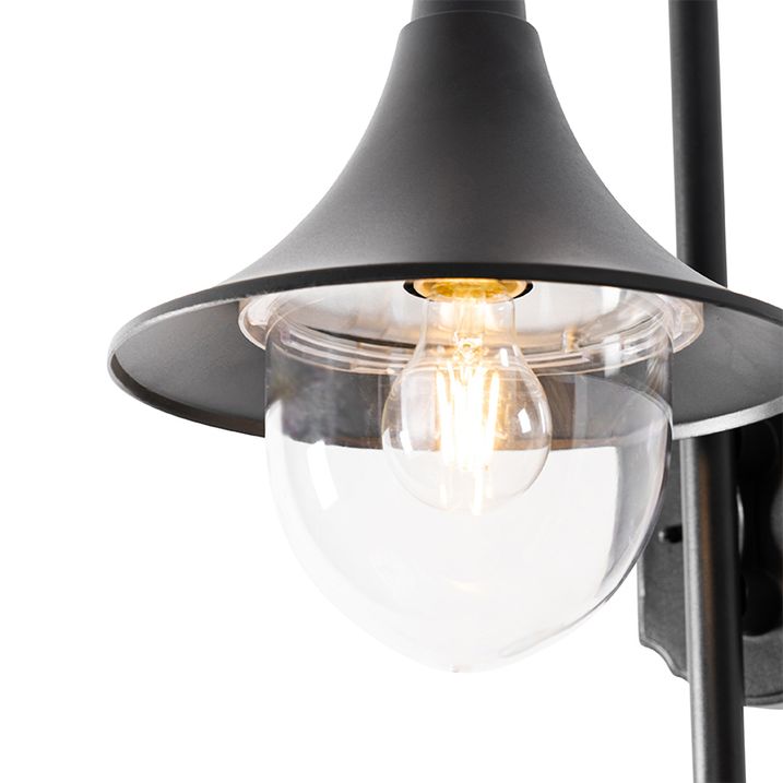 Qazqa Buiten Wandlamp Zwart IP44 Incl. Bewegingsmelder - Daphne