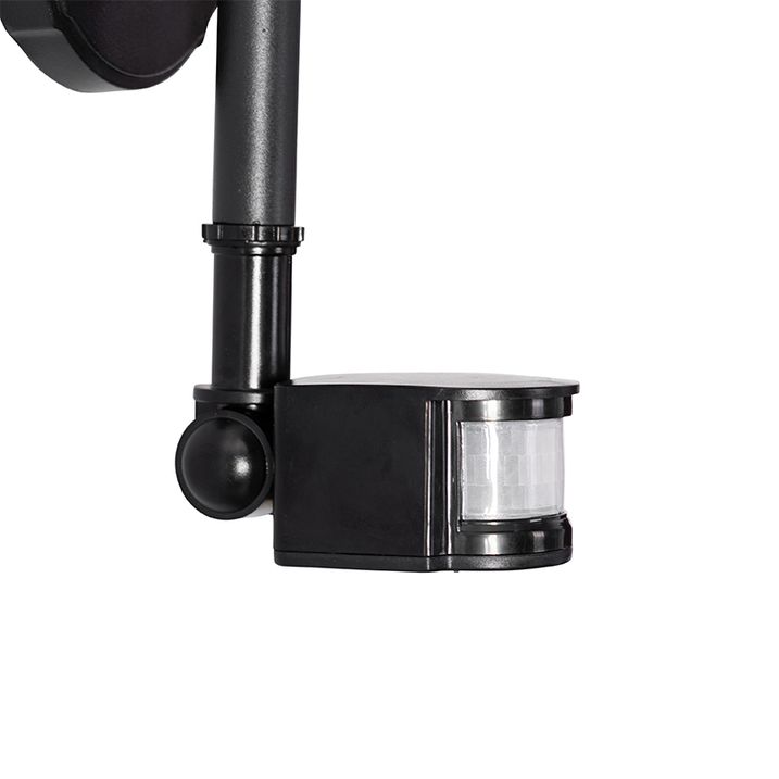 Qazqa Buiten Wandlamp Zwart IP44 Incl. Bewegingsmelder - Daphne