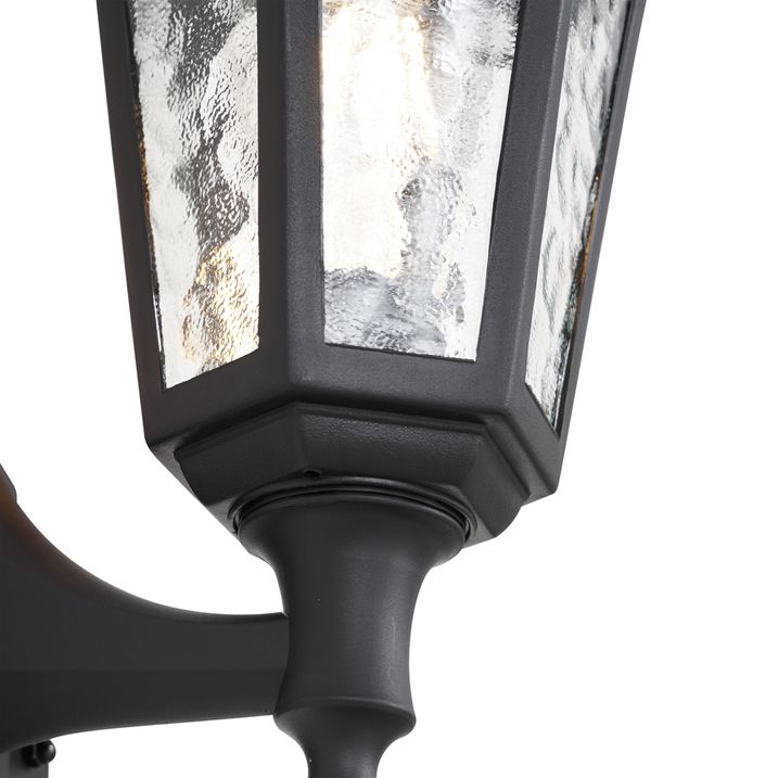Qazqa Buiten Wandlamp Zwart Met Bewegingssensor IP44 - New Haven Hammered
