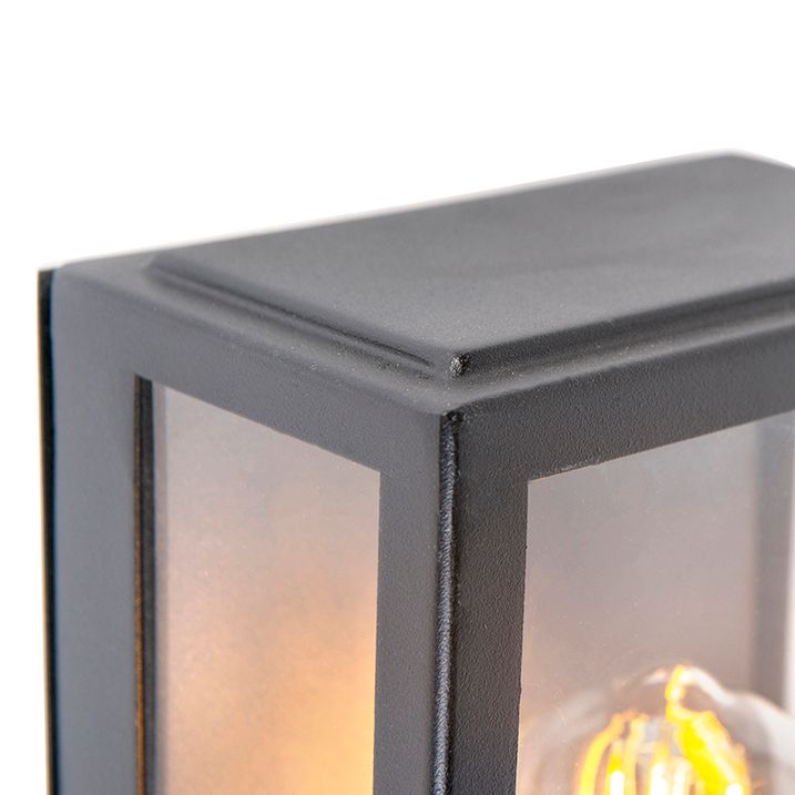 Qazqa Buiten Wandlamp Zwart Met Schemersensor - Rotterdam