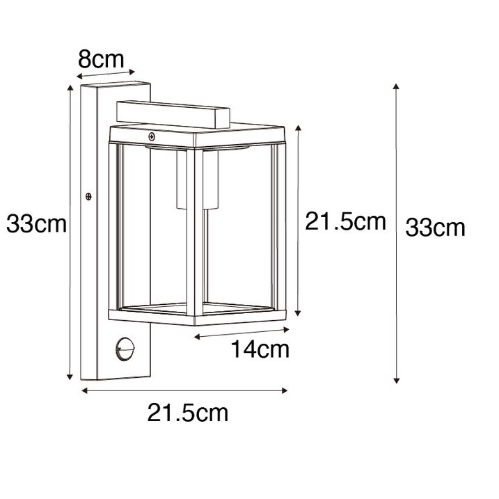 Qazqa Buiten Wandlantaarn Roestbruin Met Bewegingssensor IP44 - Charlois