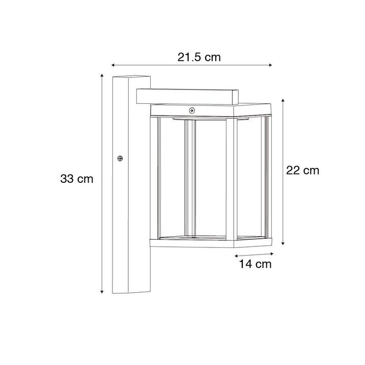Qazqa Buiten Wandlantaarn Zwart Incl. LED En Schemersensor - Ferdinand