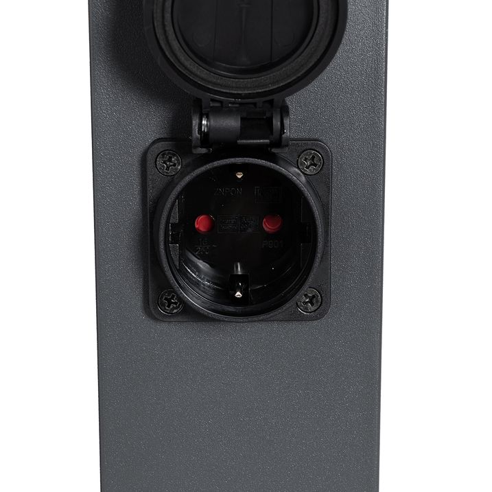 Qazqa Buitenlamp Donkergrijs 80 Cm Met Stopcontact IP44 - Malios