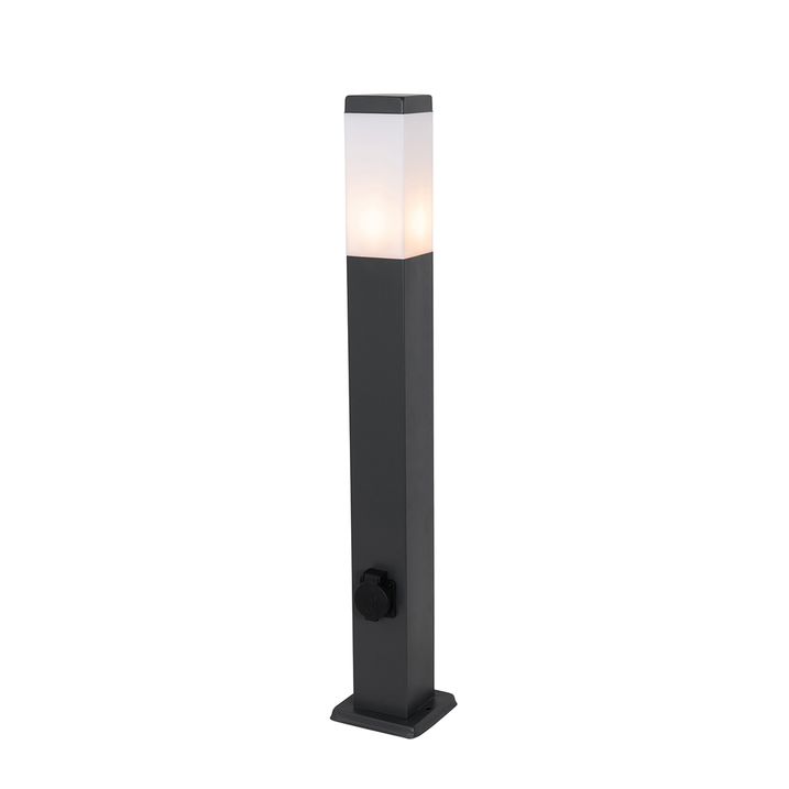 qazqa Buitenlamp donkergrijs 80 cm met stopcontact IP44 - Malios