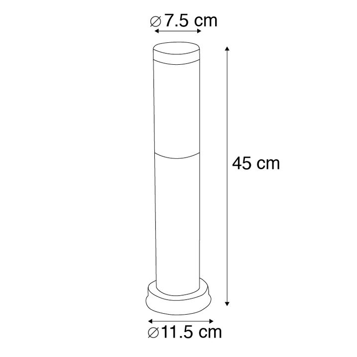 Qazqa Buitenlamp Paal Antraciet Met Opaal 45 Cm IP44 - Rox