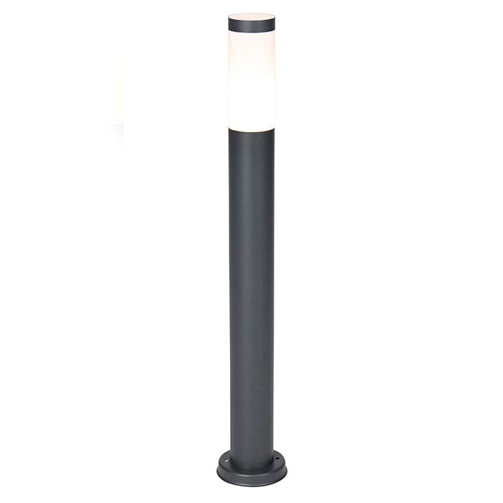 Qazqa Buitenlamp Paal Antraciet Met Opaal 80 Cm IP44 - Rox
