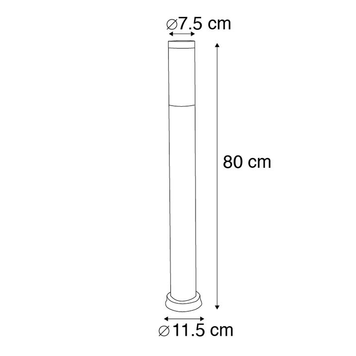Qazqa Buitenlamp Paal Antraciet Met Opaal 80 Cm IP44 - Rox