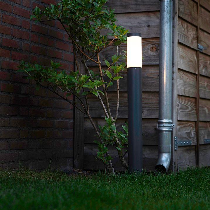 qazqa Buitenlamp paal antraciet met opaal 80 cm IP44 - Rox