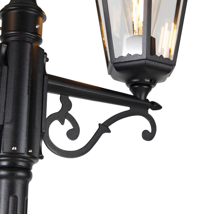 Qazqa Buitenlantaarn Zwart 220 Cm 2-lichts IP44 - Havana