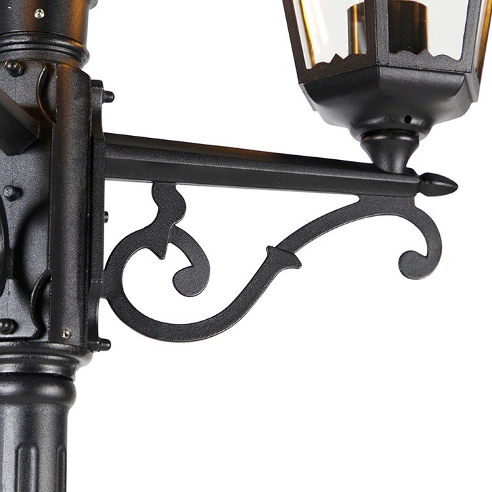 Qazqa Buitenlantaarn Zwart 220 Cm 3-lichts IP44 - Havana