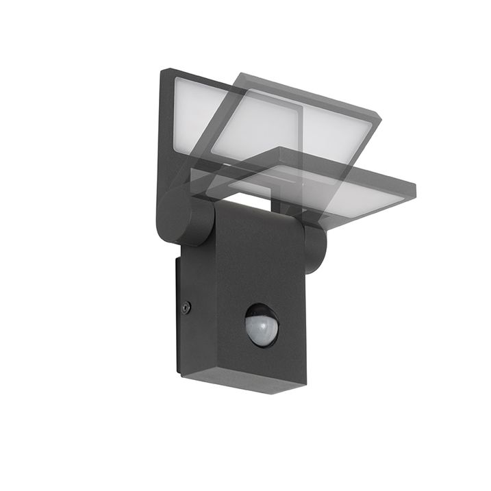 Qazqa Buitenwandlamp Antraciet Incl. LED IP54 Met Bewegingssensor - Zane