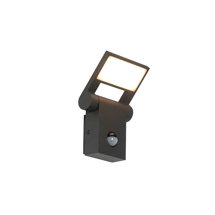 qazqa Buitenwandlamp antraciet incl. LED IP54 met bewegingssensor - Zane