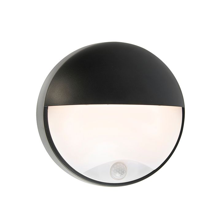 Qazqa Buitenwandlamp Zwart Incl. LED Met Bewegingssensor IP54 - Hortus