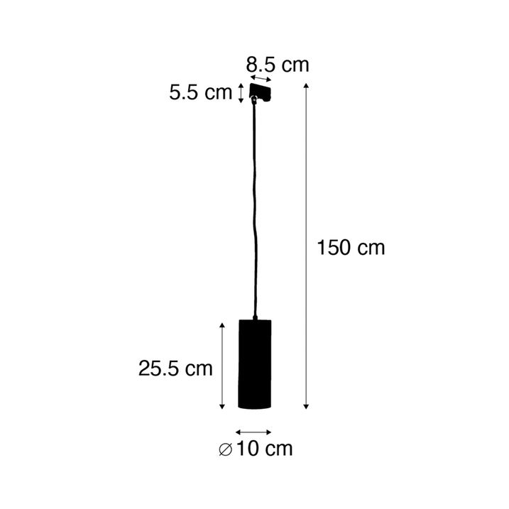 Qazqa Design Hanglamp Wit Incl. Rail Adapter 3-fase - 3-Phase Tubo