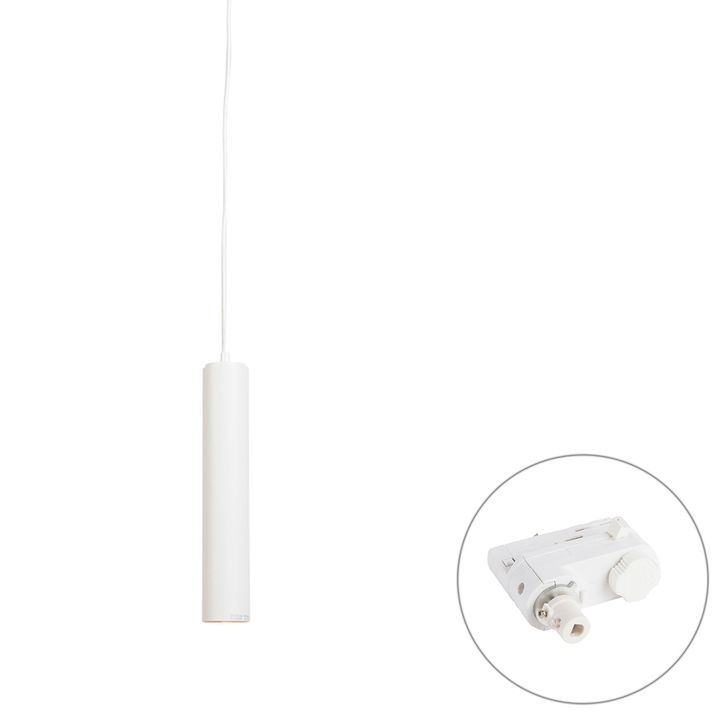 qazqa Design hanglamp wit incl. rail adapter 3-fase - 3-Phase Tuba small qazqa Design hanglamp wit incl. rail adapter 3-fase - 3-Phase Tuba small
