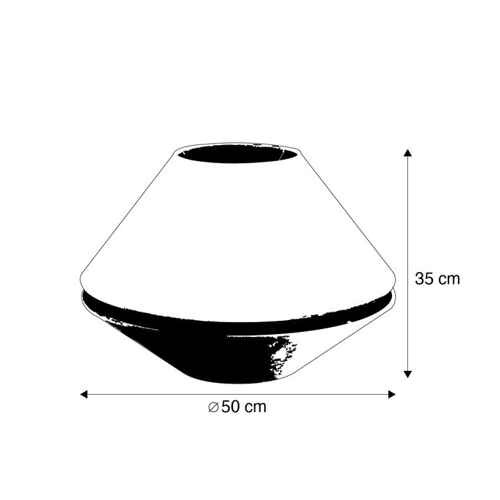 Qazqa Dubbele Velours Lampenkap Groen Met Gouden Binnenkant