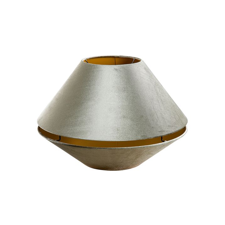 qazqa Dubbele velours lampenkap groen met gouden binnenkant